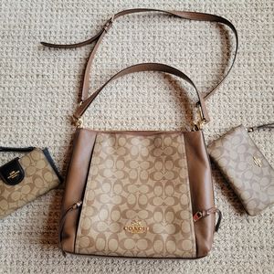 Set of Coach purse, wristlet, and wallet